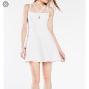 BCBG Max Azria Charlot White Crepe Double Strap